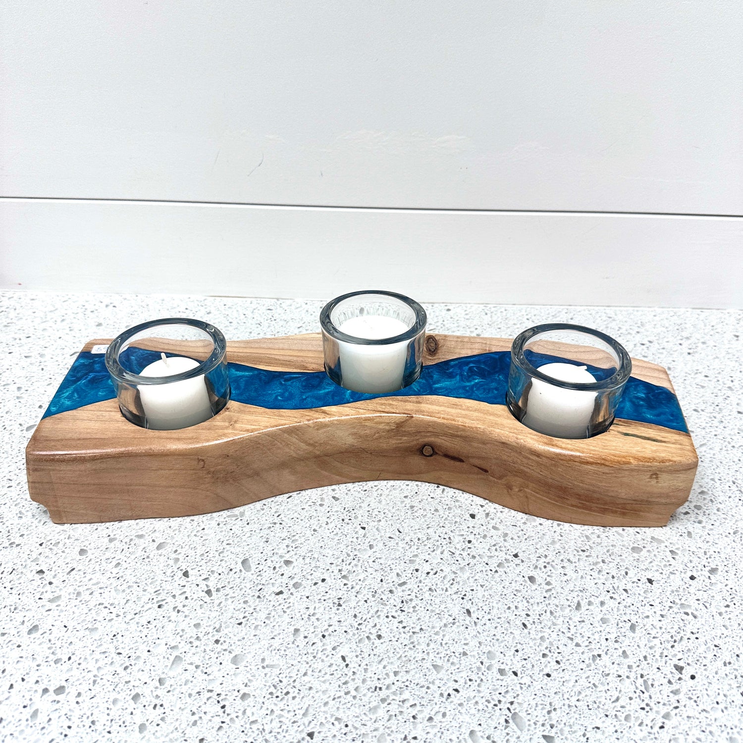 Custom Epoxy Candle Holder | 14&quot; by 6&quot;