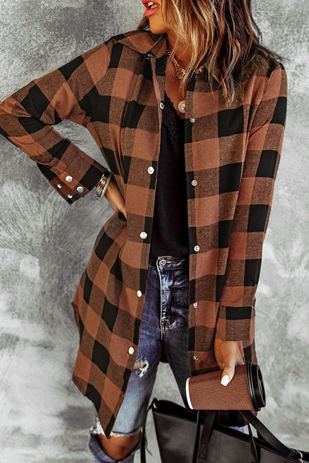 Brown/Black Plaid Shacket