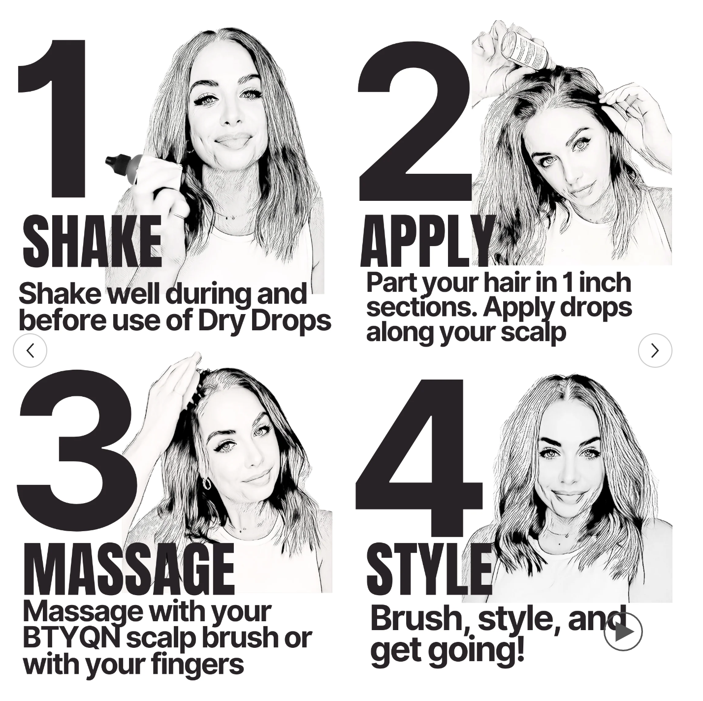 BTYQN Dry Drops | Dark | Hybrid Dry Shampoo System