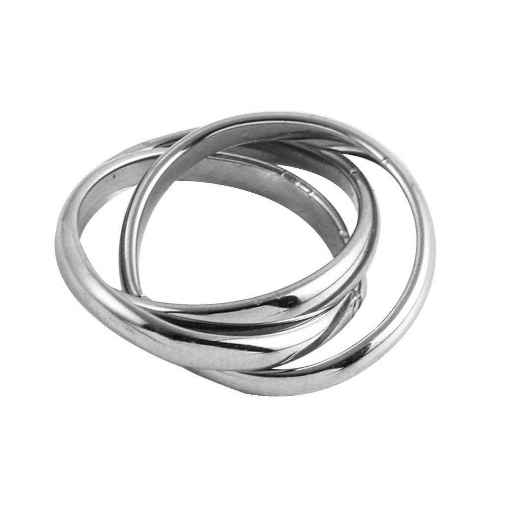 Hackney Nine ESTELLA Triple Banded Interconnected Stack Ring in Silver