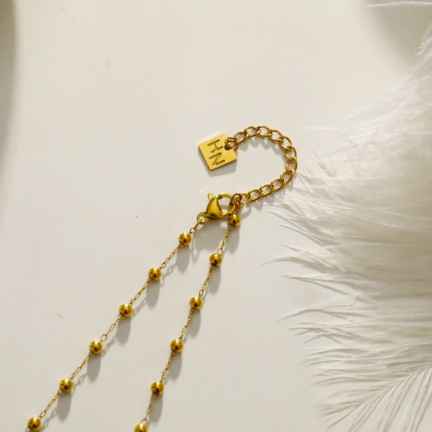Hackney Nine SANTA CRUZ Black Onyx and Gold Beaded Chain Necklace