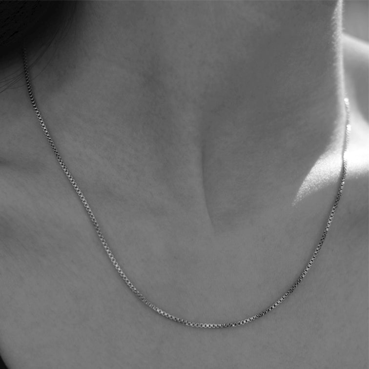 Hackney Nine INGA Mini-Box Chain Necklace in Silver