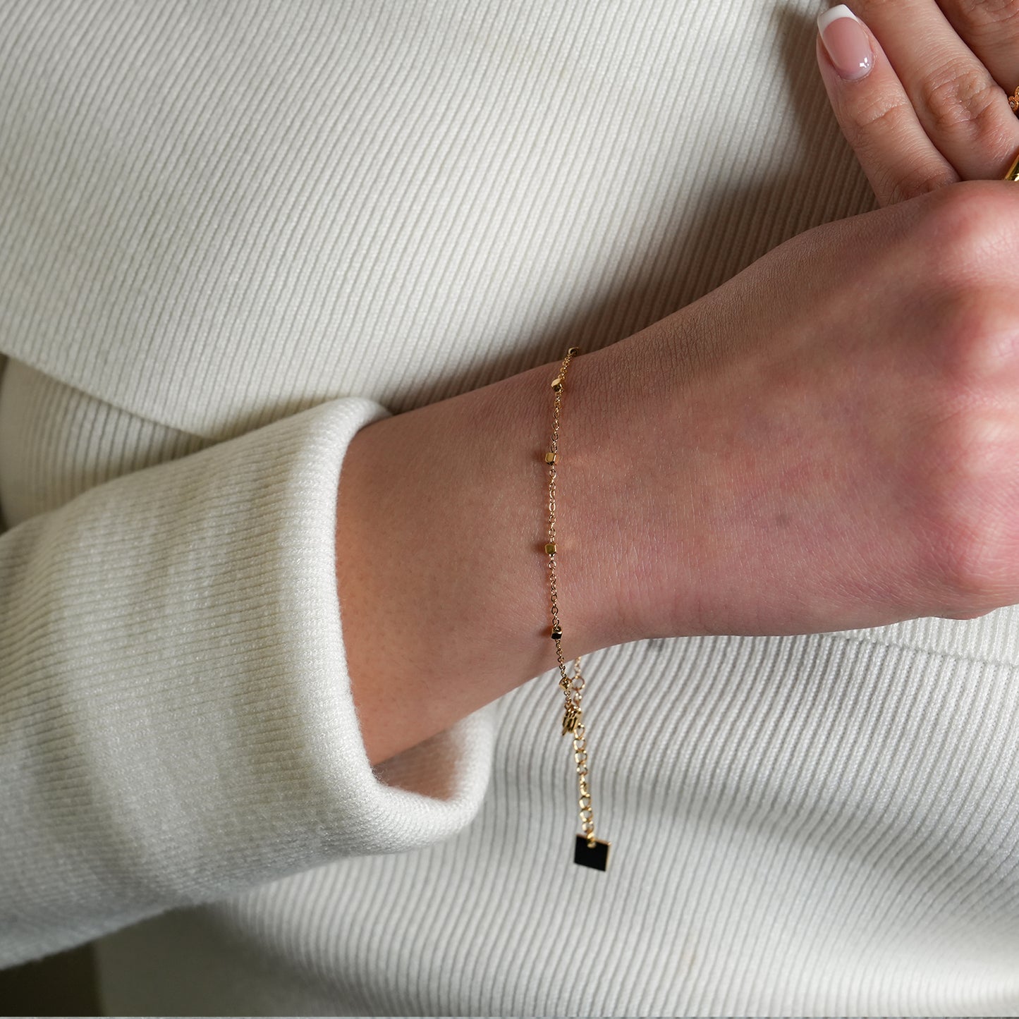 Hackney Nine DEMELZA Essential Daily Bracelet with Delicate Square Beads