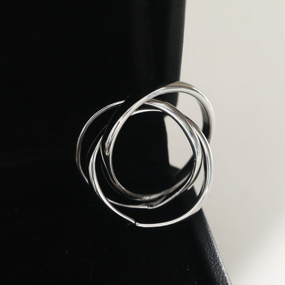 Hackney Nine ESTELLA Triple Banded Interconnected Stack Ring in Silver