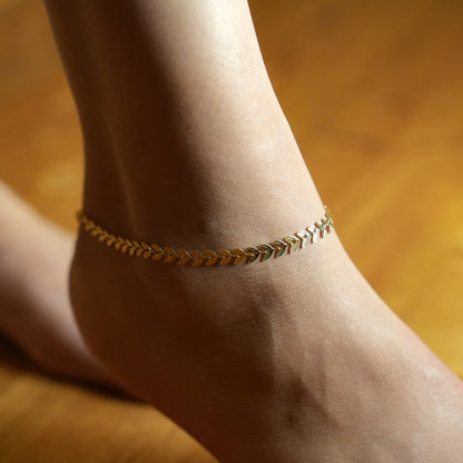 Hackney Nine ALALA LG Botanical Beauty Embossed Leaf Anklet