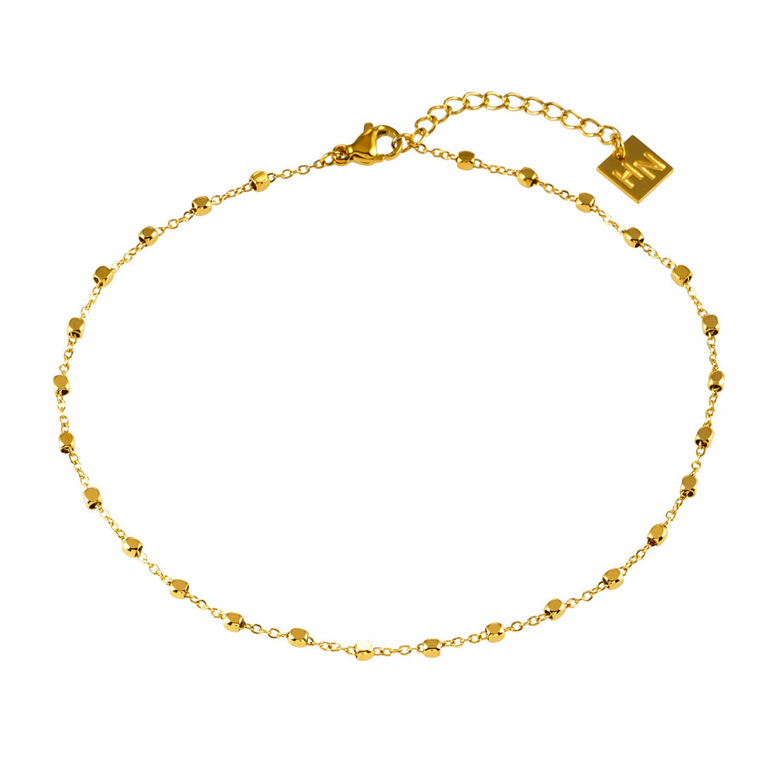Hackney Nine DEMELZA LG Contemporary Gold Anklet with Delicate Square Beads