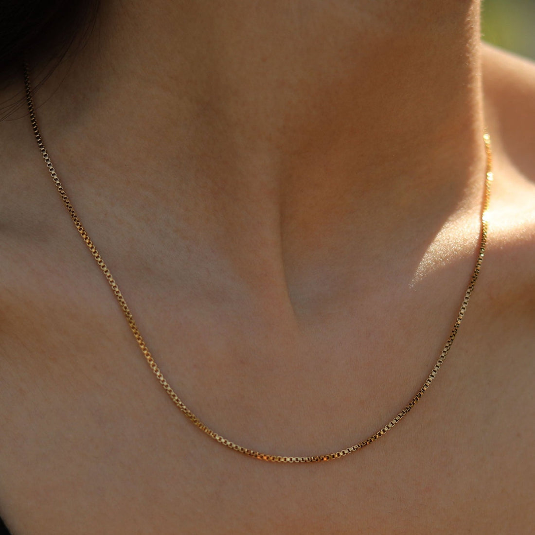 Hackney Nine INGA Mini-Box Chain Necklace in Gold