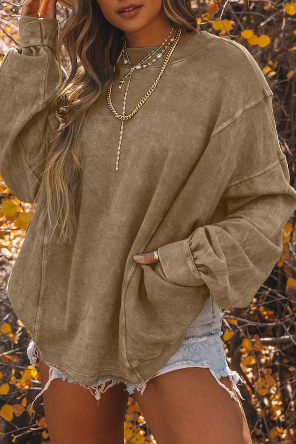 Khaki Twist Oversized Sweatshirt